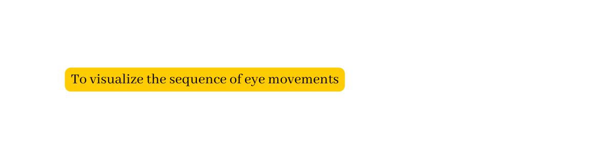 To visualize the sequence of eye movements